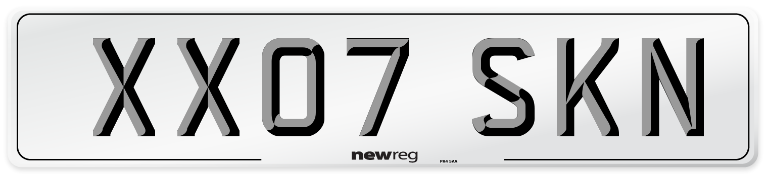 XX07 SKN Number Plate from New Reg